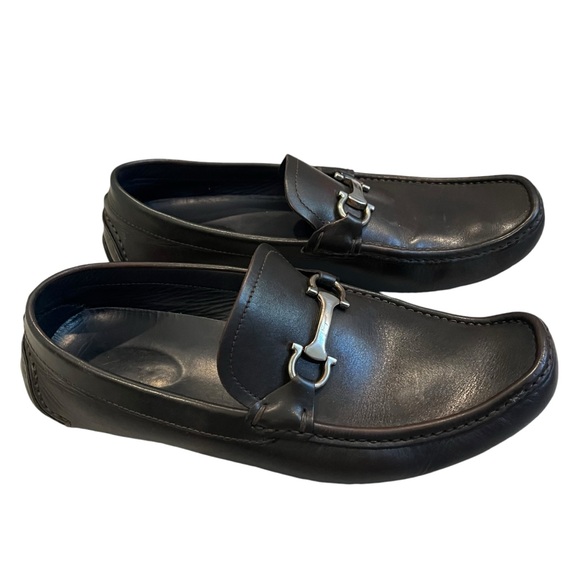 SALVATORE FERRAGAMO Plum Leather Driving Shoes Sz 8.5 EE, RETAIL $560 - Picture 3 of 14